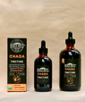 Birch Boys chaga tincture box and two amber bottles with black droppers