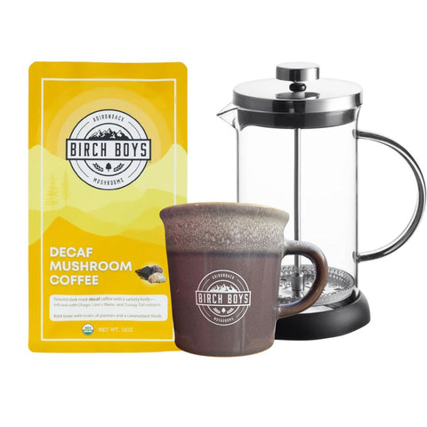 Mushroom Coffee French Press Gift Set