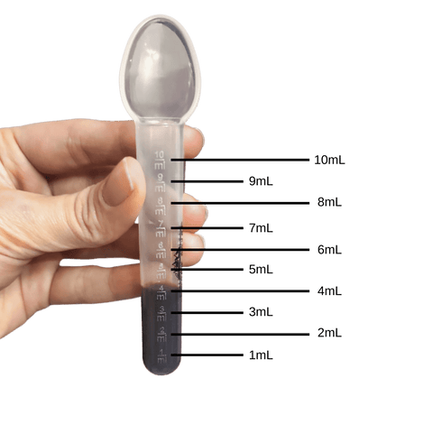 Graduated Serving Spoon - Birch Boys, Inc.Graduated Plastic Spoon with 1 - 10ml markings, upraised