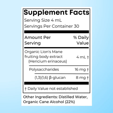 Lion's Mane Tincture - Birch Boys, Inc.Tinctures16ozLion's Mane Supplement Facts