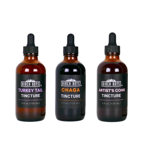 Men's Wellness Bundle - Birch Boys, Inc.4ozTurkey Tail, Chaga and Artist Conk Tinctures